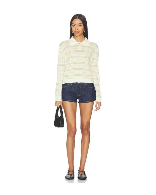 Leset White James Stripe Polo