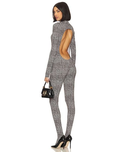 Norma Kamali Black Long Sleeve Open Back Catsuit With Footsie