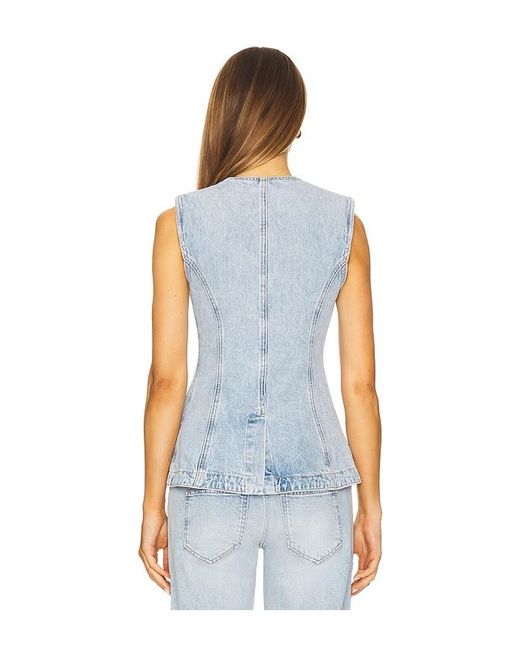 Jonathan Simkhai Blue Charley Sleeveless Button Up Top