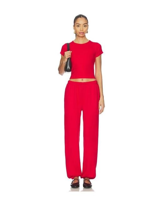 ÉTERNE Red Boyfriend Pocket Sweatpant