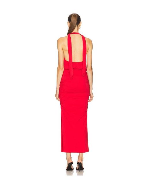 ROWEN ROSE Red Plunge Maxi Dress
