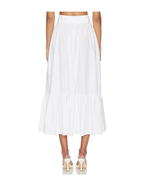 Matthew Bruch White Button Down Midi Skirt