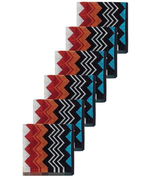 Missoni Red Giacomo Face Towel 6 Piece Set