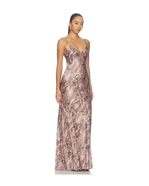 L'Agence Natural Serita Maxi Bias Dress