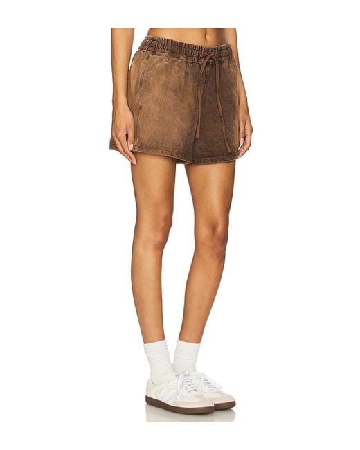 One Teaspoon Brown Denim Boxer Short