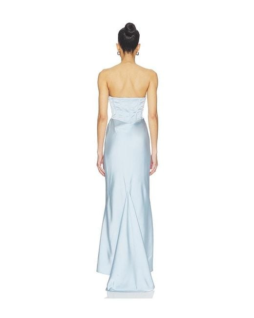 ROTATE BIRGER CHRISTENSEN White Satin Corset Maxi Dress