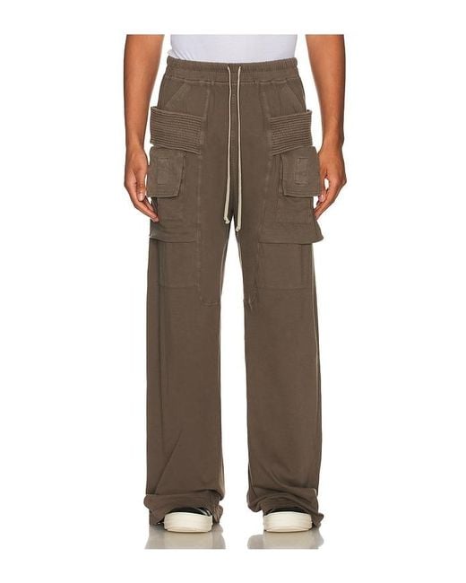 Rick Owens Brown Creatch Cargo Drawstring Pants for men