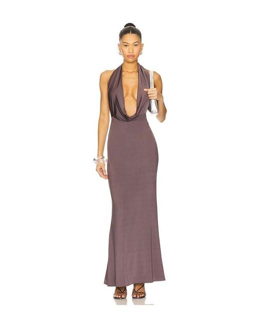 LAPOINTE Multicolor Lightweight Jersey Deep Cowl Neck Gown