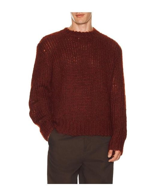 AllSaints Red Myles Crew Neck Sweater for men