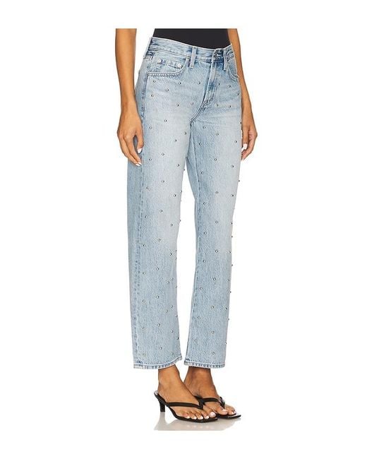 Pistola Blue Lexi Mid Rise Bowed Straight Jeans
