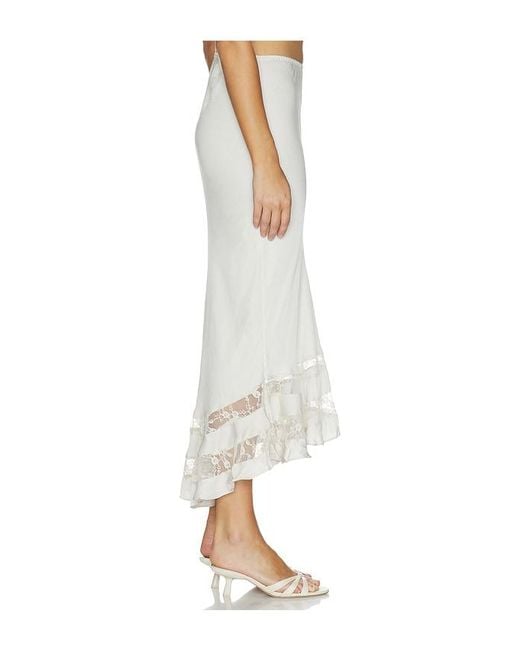Free People White Long Lost Lover Slip Skirt