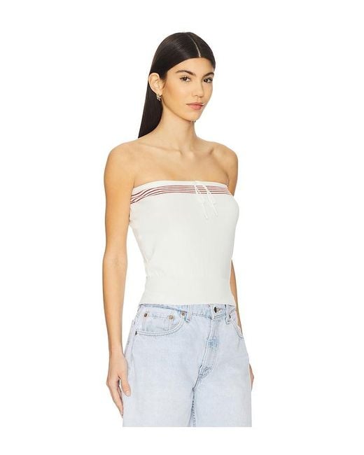Faithfull The Brand White Arlette Strapless Top