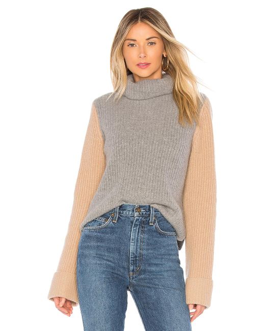 Autumn Cashmere Gray Colorblock Sweater