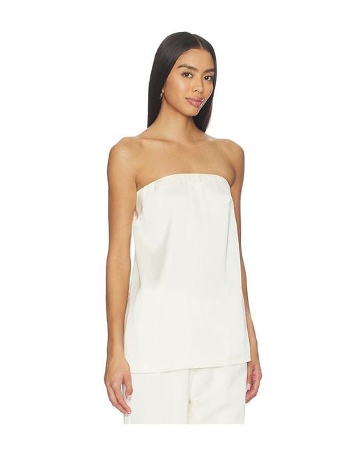 Lovers + Friends White Alette Satin Top