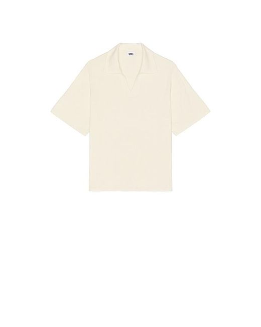 KROST White Crepe Knit Polo for men