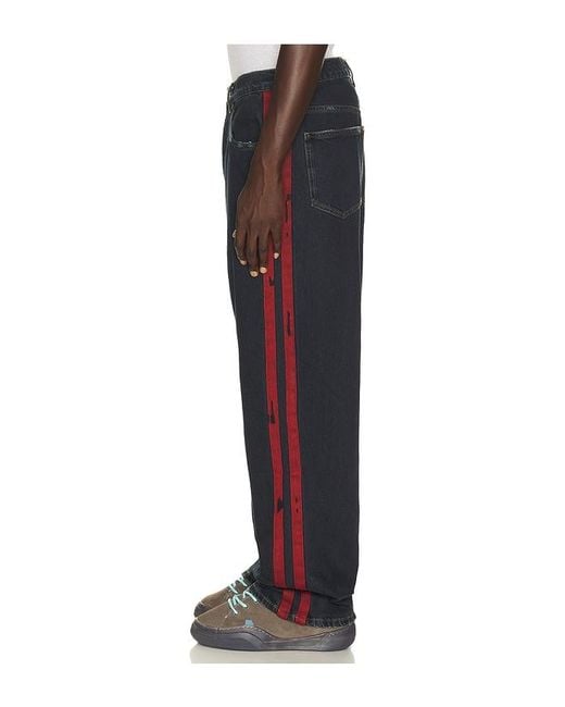 NAHMIAS Black Destroyed Denim Track Pant for men