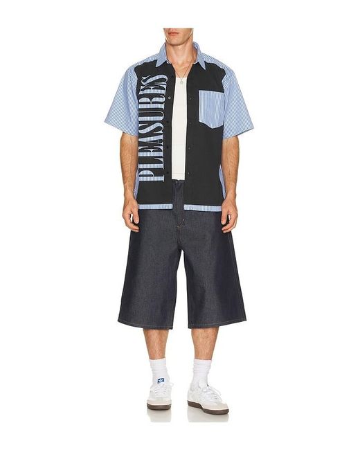 Pleasures Blue Onyx Button Up Shirt for men