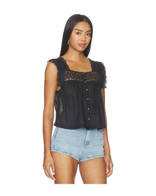 Citizens of Humanity Blue Mia Embroidered Top
