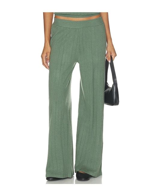 Eberjey Green Pointelle Straight Leg Pant