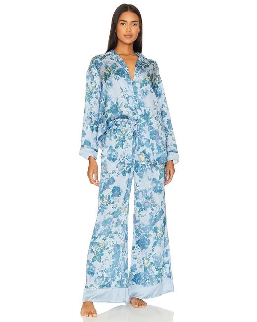 Free People Blue X Intimately Fp Dreamy Days Pajama Set In Misty Combo
