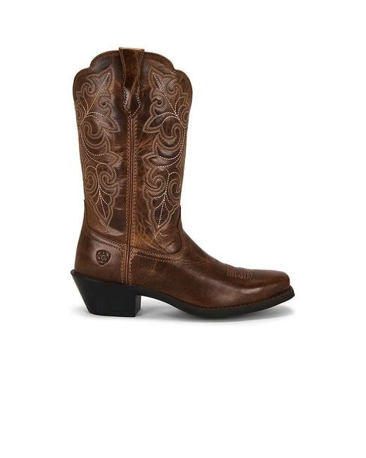 Ariat Brown Round Up Square Toe Boots