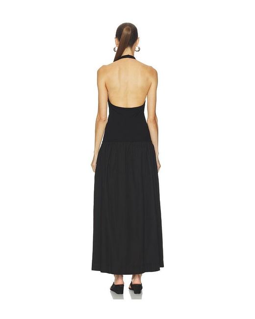 Enza Costa Black Cotton Halter Dress