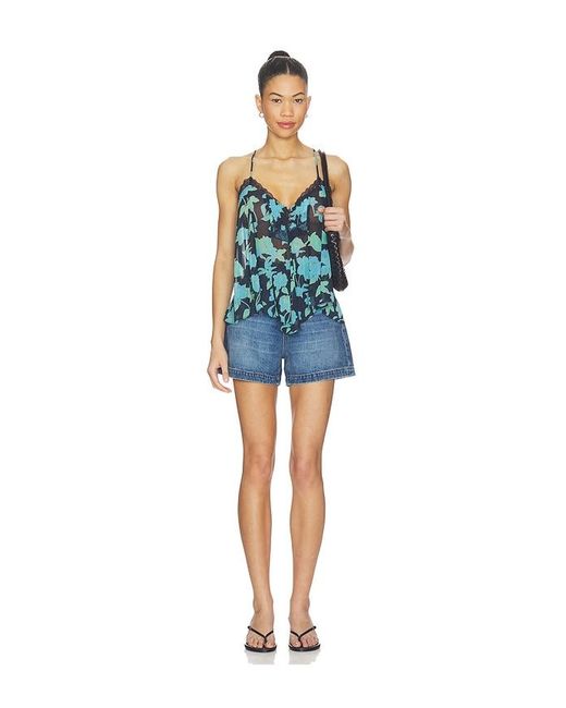 Free People Blue Margaux Printed Tank