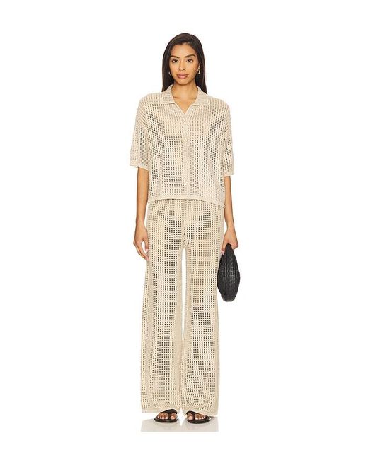 Barefoot Dreams Natural Sunbleached Buttoned Short Sleeve