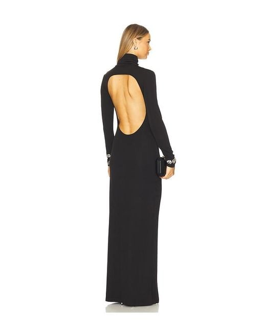 Des Phemmes Black Backless Long Dress
