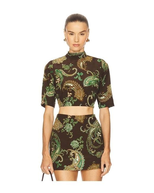 Hemant & Nandita Green Boxy Top
