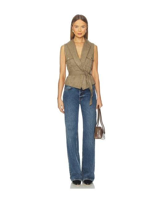 MORE TO COME Blue Aaliyah Faux Suede Vest