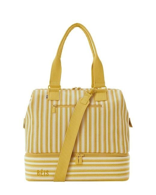 BEIS Yellow The Summer Stripe Mini Weekend Bag