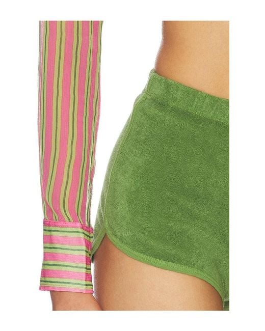 ÉTERNE Green Mini Terry Track Short