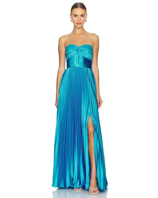 AMUR Blue Stef Pleated Gown