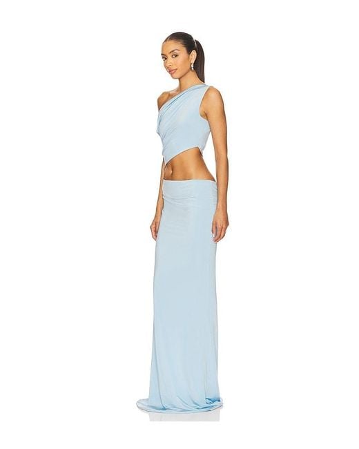 AWAVE Studio White Shoulder And Waist Long Dress