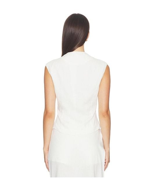 YELLOW THE LABEL White Quinn Linen Top
