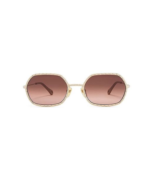 Chloé Metallic Scalloped Oval Sunglasses