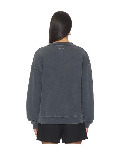 Anine Bing Blue Spencer Leopard Sweatshirt