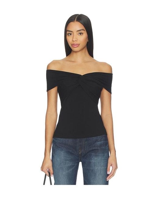 MORE TO COME Black Rorie Off Shoulder Top