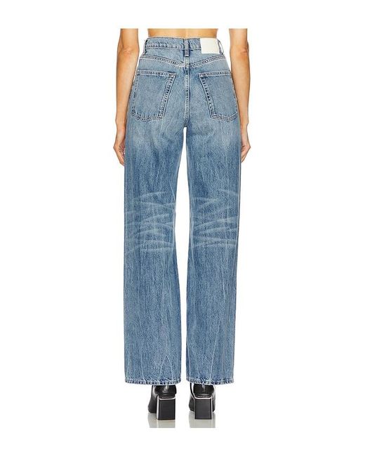 GRLFRND Blue Brooklyn High Rise Straight Jeans