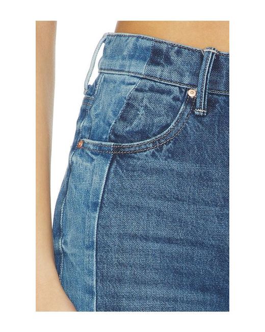 Mother Blue The Tux Sidestepper Sneak Fray Jeans