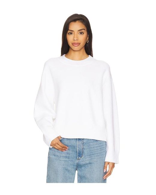 Vince White Structured Boucle Crew Neck