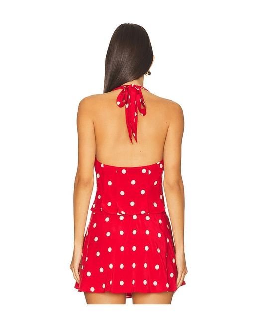 MAJORELLE Red Deanna Halter Top