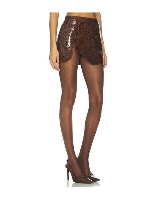 MOTHER OF ALL Brown Ivy Leather Skirt