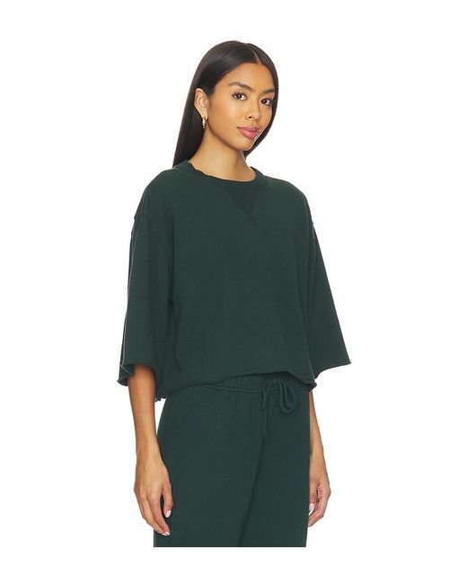 Bobi Green Boxy Short Sleeve Pullover