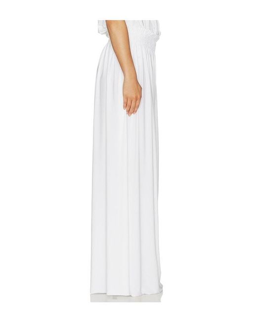 Norma Kamali White Wide Leg Peasant Pant