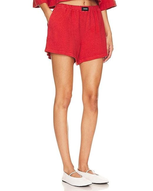 Shorts gimnasia french terry Monrow de color Red