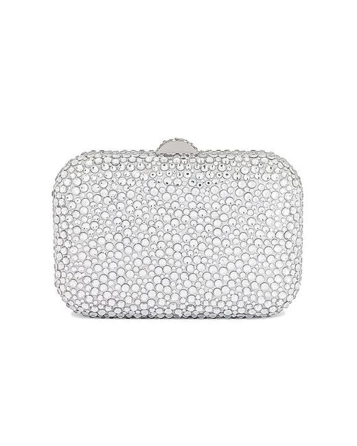 Olga Berg Metallic Casey Hot Fix Encrusted Clutch