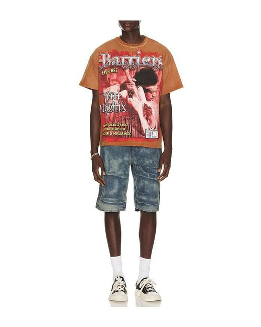 Barriers Worldwide Red X Jimi Hendrix Voodoo Child Tee for men