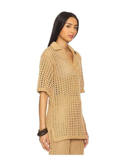 Simon Miller Natural Brisas Crochet Polo Top